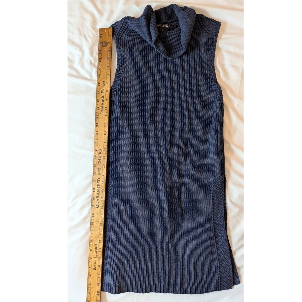Pendleton Navy Ribbed Turtleneck Sweater Vest